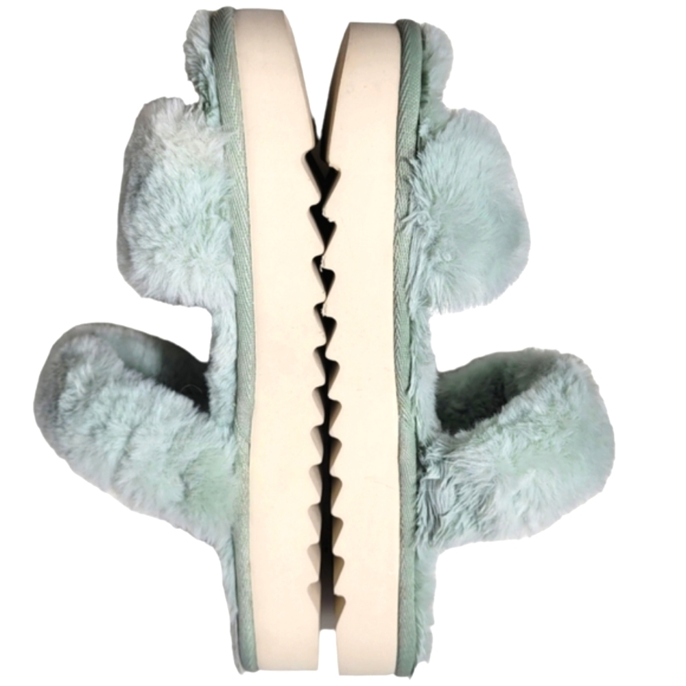 KOOLABURRA by UGG Mint Green Fuzzy Slide Slippers Size 6 - Picture 9 of 14